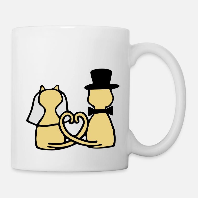 cat wedding - Mug - white