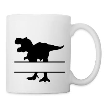 Dinosaur - own text, own name, T Rex - Mug - white - Right