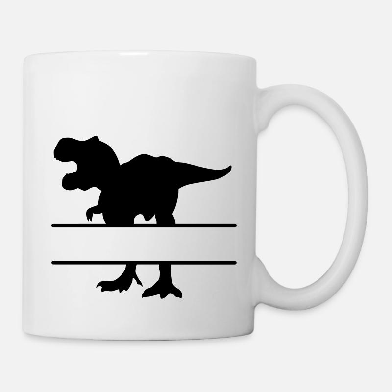 Dinosaurier - eigenen Text, eigener Name, T Rex - Tasse - Weiß
