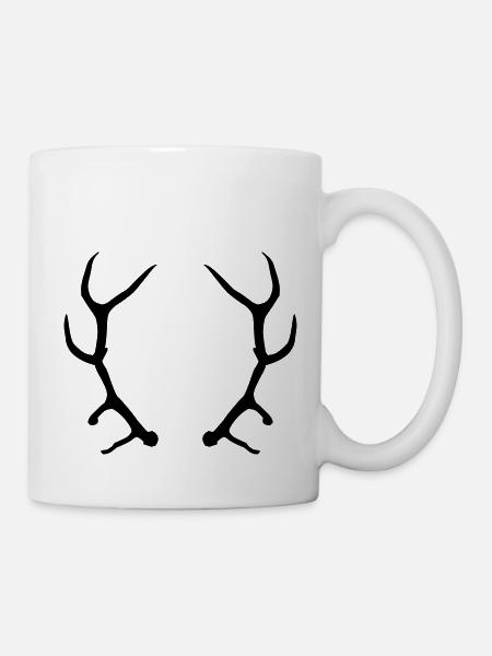 Geweih - Tasse - Weiß