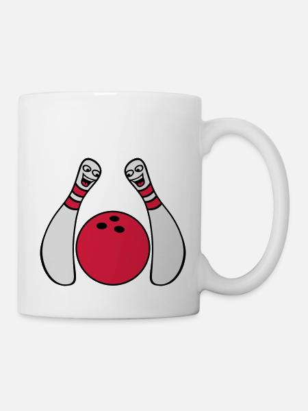 2 Cheeky Comic Bowling Pins - Tasse - Weiß