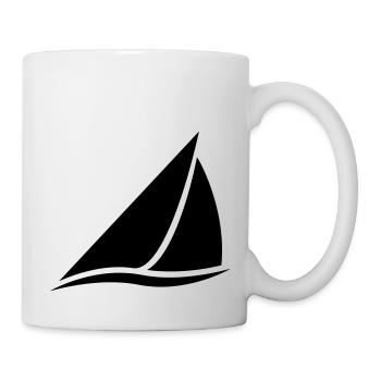 Sailboat logo for sailors, sailors and captains - Mug - white - Right