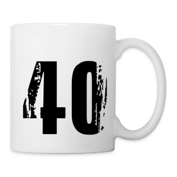 40 - Nummer - Tasse - Weiß - Rechts