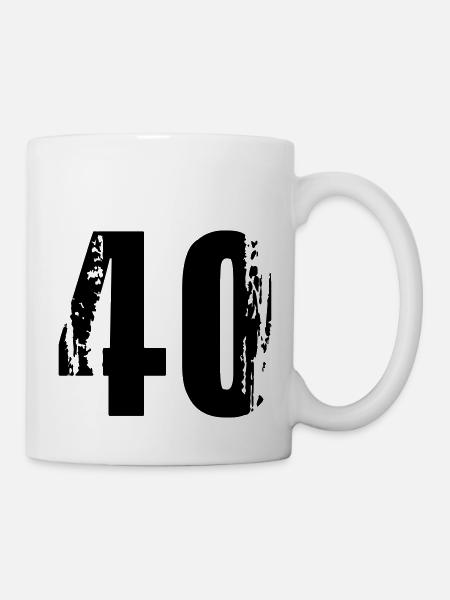 40 - Nummer - Tasse - Weiß