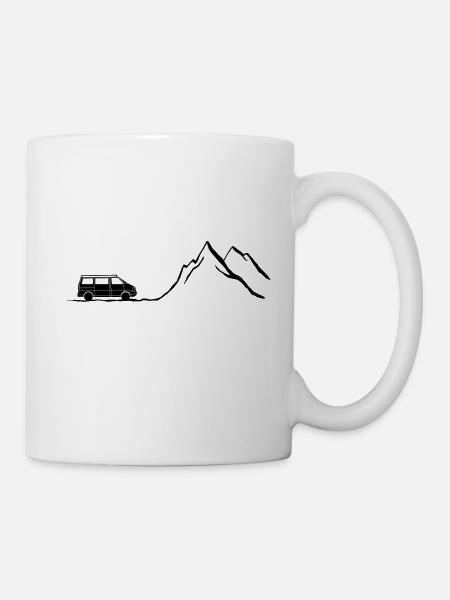 Camping à la montagne - Mug blanc - blanc