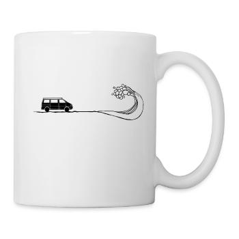 Campeur sur la plage - Mug blanc - blanc - Droite