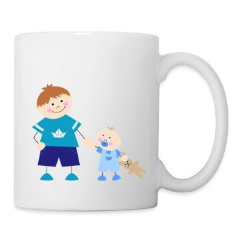 Der große Bruder und der kleine Bruder - Tasse - Weiß - Rechts
