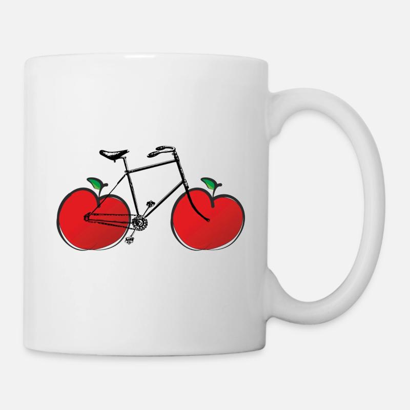 Apfelfahrrad - Tasse - Weiß