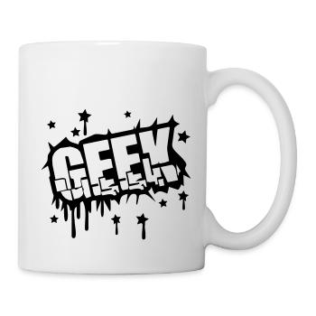 Geek Zerbrochenes Graffiti Design - Tasse - Weiß - Rechts