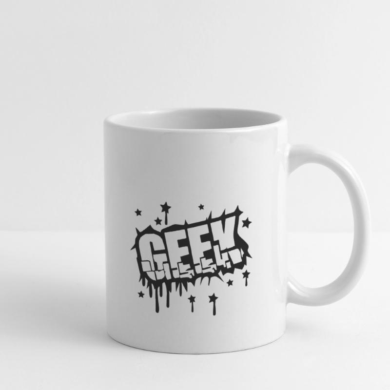 Geek Zerbrochenes Graffiti Design Tasse
