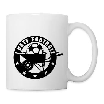 Ich hasse Fußball Schubkarre Logo - Tasse - Weiß - Rechts