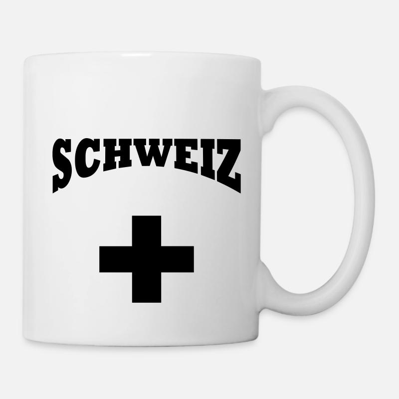 Schweiz + Kreuz - Tasse - Weiß