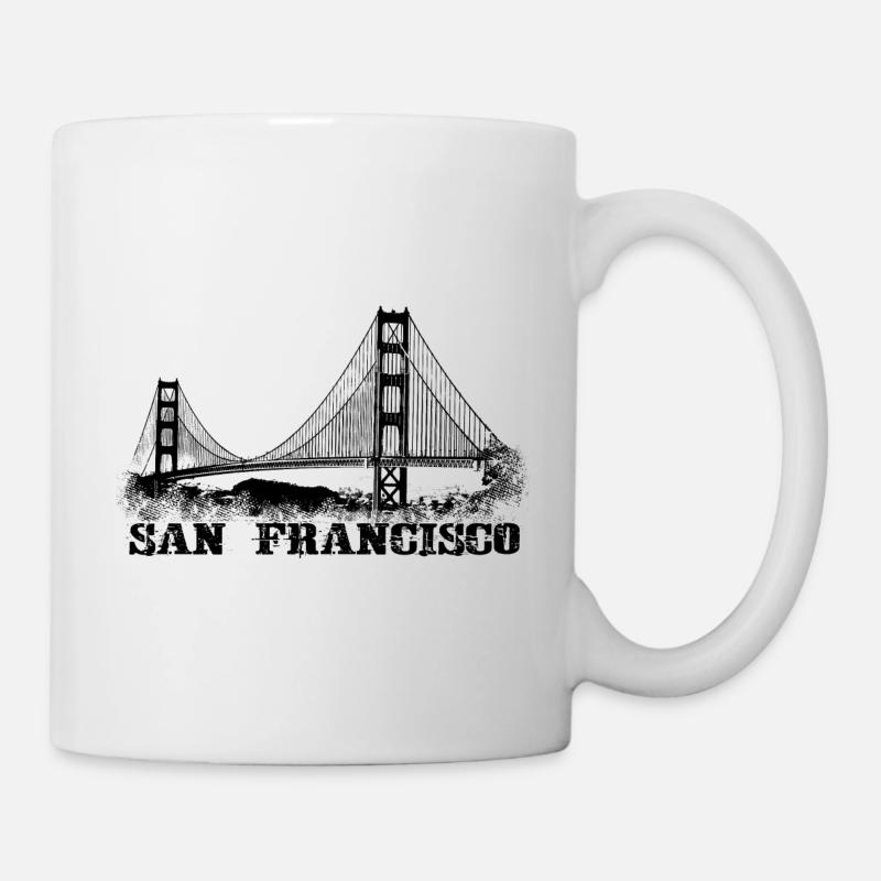 San Francisco Golden Gate Bridge Brücke Skyline - Tasse - Weiß