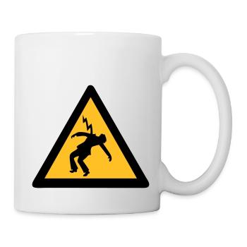 elektriker blitzschlag signalisiert gefahr - Tasse - Weiß - Rechts