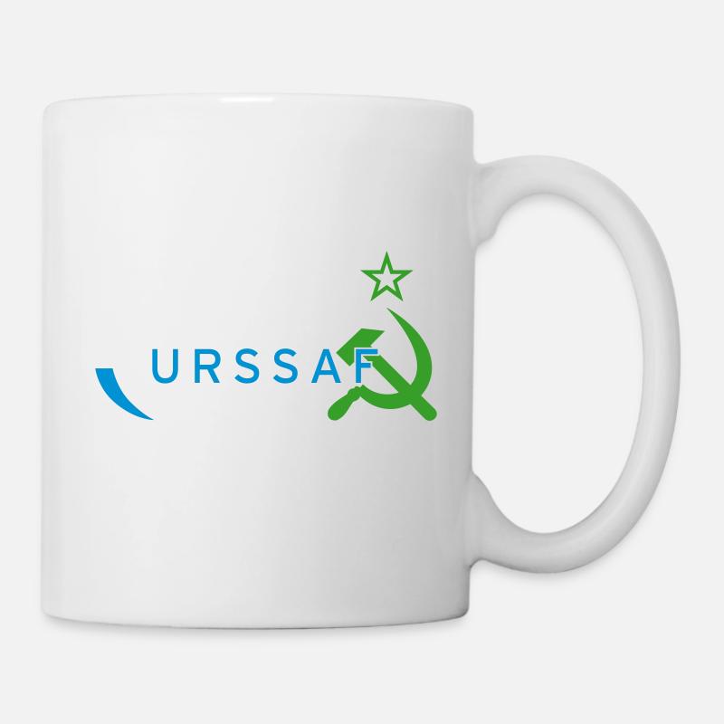 Logo URSS/ URSSAF Vert & Bleu - Mug blanc - blanc