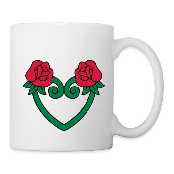 rose flower heart 3c - Mug - white - Right