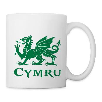 Flagge von Wales cymru dragon Welsh Dragon - Tasse - Weiß - Rechts