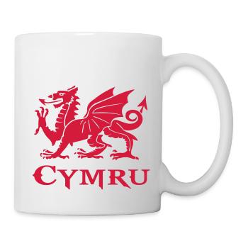 Flagge von Wales cymru dragon Welsh Dragon - Tasse - Weiß - Rechts