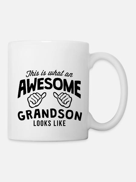 this is what an awesome grandson looks l - Mug - white