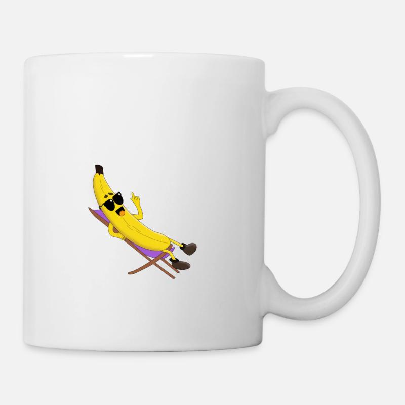 Banana in a folding chair - Tasse - Weiß
