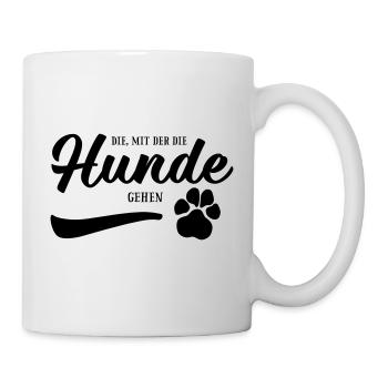 Die, mit der die Hunde gehen - Hundepfote - Tasse - Weiß - Rechts