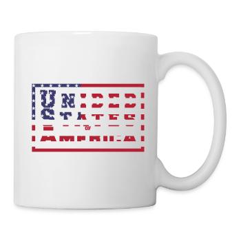 USA Flagge - Tasse - Weiß - Rechts