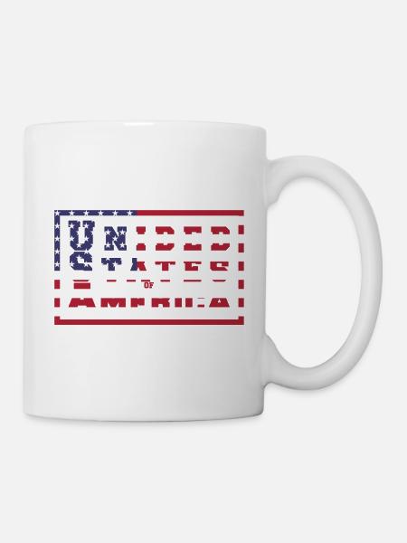USA Flagge - Tasse - Weiß