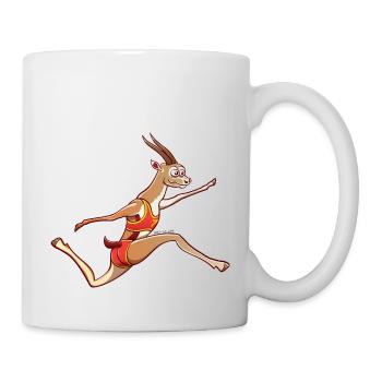 Slender Gazelle Performing a Long Jump - Mug - white - Right