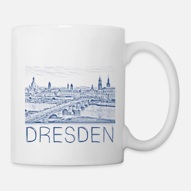 Kulizeichnung Dresden - Tasse - Weiß