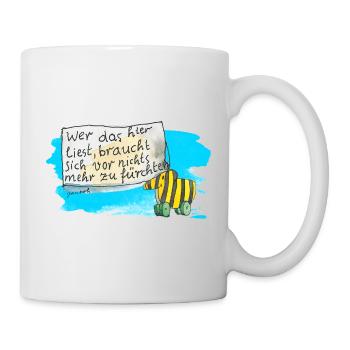 Janosch Tiger Duck Whoever Reads This Quote - Mug - white - Right