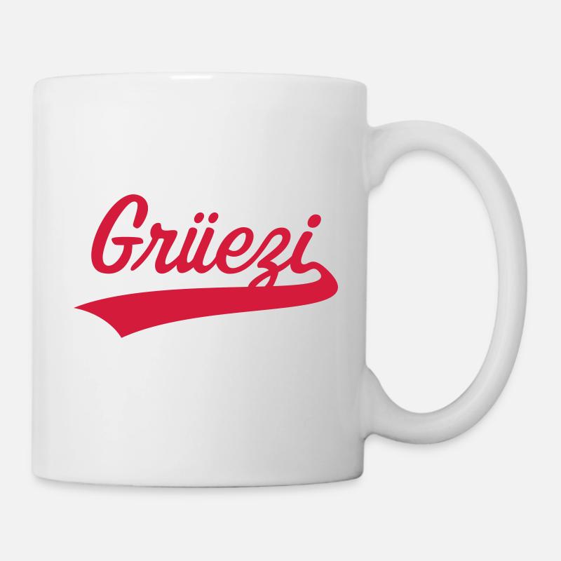 Grüezi Schriftzug (Schweiz / Schwizerdütsch) - Tasse - Weiß