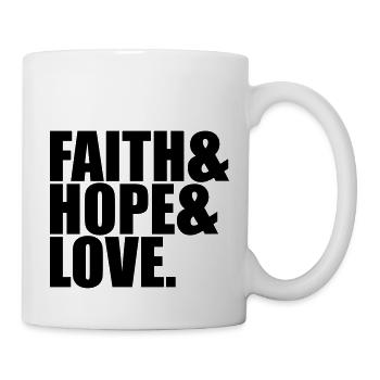 faith hope love liebe hoffnung glauben symbol team - Tasse - Weiß - Rechts