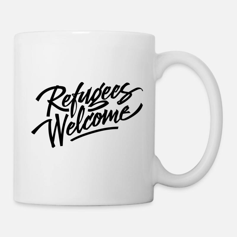 Réfugiés bienvenus - Créez des refuges! - Mug blanc - blanc
