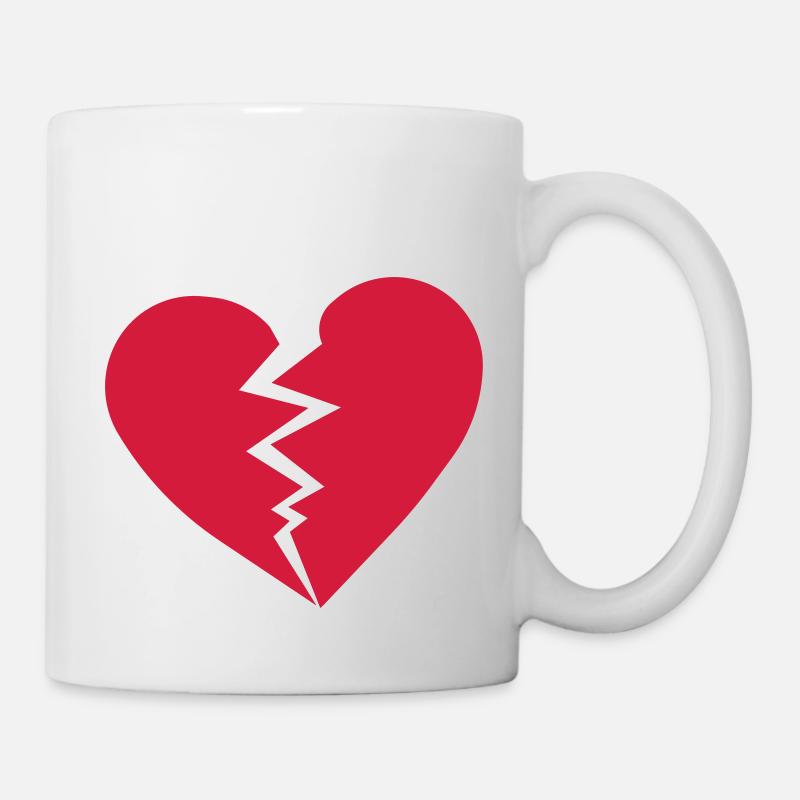 cœur brisé - Mug blanc - blanc