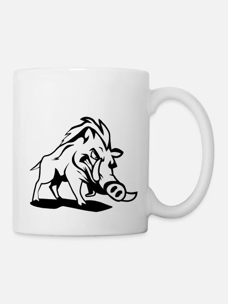 wildschwein gefährlich - Tasse - Weiß