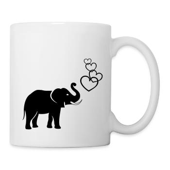 elefanten_love_02 - Tasse - Weiß - Rechts