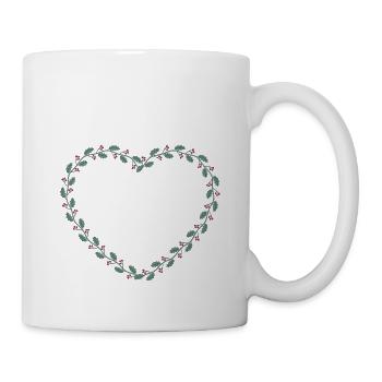 Personalisierbar Winter Kranz Herz - Tasse - Weiß - Rechts