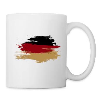 Deutschlandflagge Vintage Style - Tasse - Weiß - Rechts