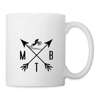 Mountain bike MTB downhill graphic. Arrows arrow bmx - Mug - white - Right