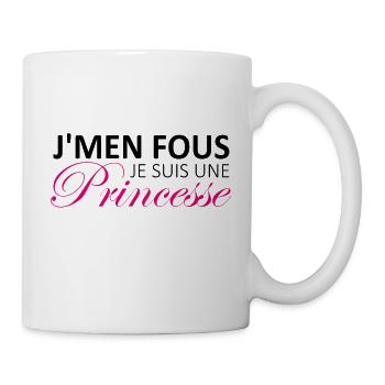 j'men fous je suis une princesse - Mug blanc - blanc - Droite