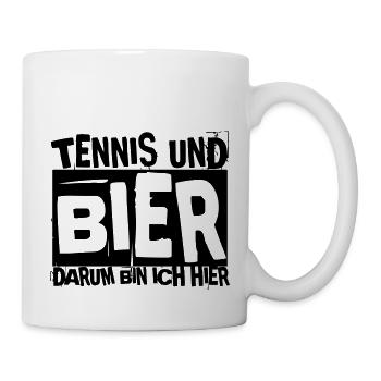 TENNIS UND BIER - Tasse - Weiß - Rechts