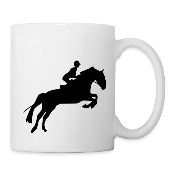 pferd reiten reiterin silhouette - Tasse - Weiß - Rechts
