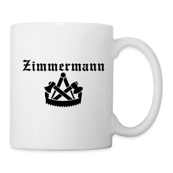 Zimmermann mit Zunft Logo Shirt Hoodie - Tasse - Weiß - Rechts