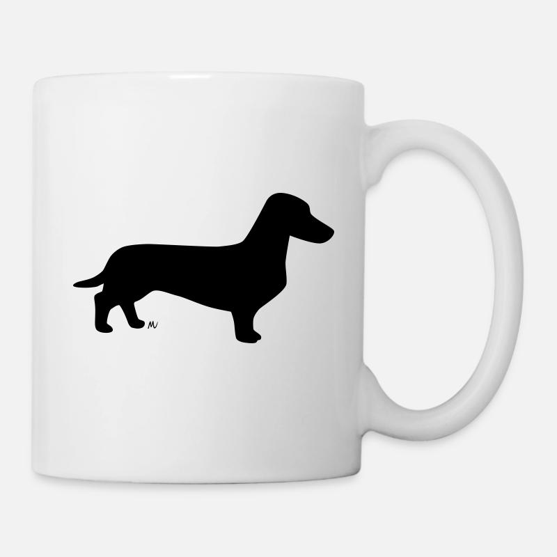 Silhouette de teckel à poil court - Mug blanc - blanc