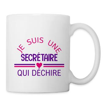 je suis une secrétaire qui déchire - Tasse - Weiß - Rechts