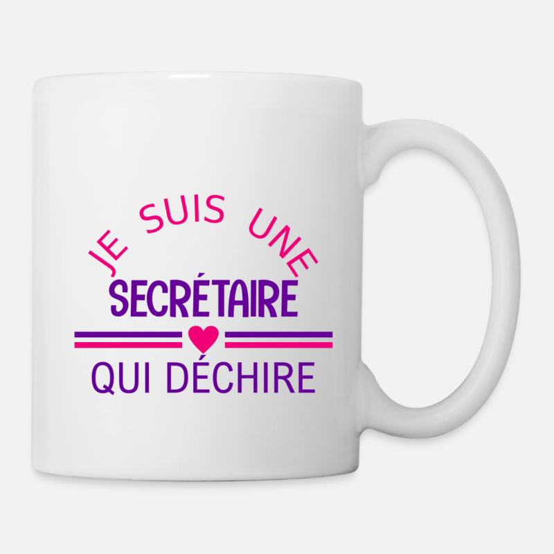 je suis une secrétaire qui déchire - Mug blanc - blanc