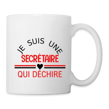 je suis une secrétaire qui déchire - Tasse - Weiß - Rechts