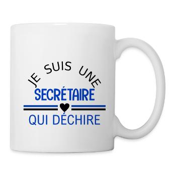 je suis une secrétaire qui déchire - Tasse - Weiß - Rechts