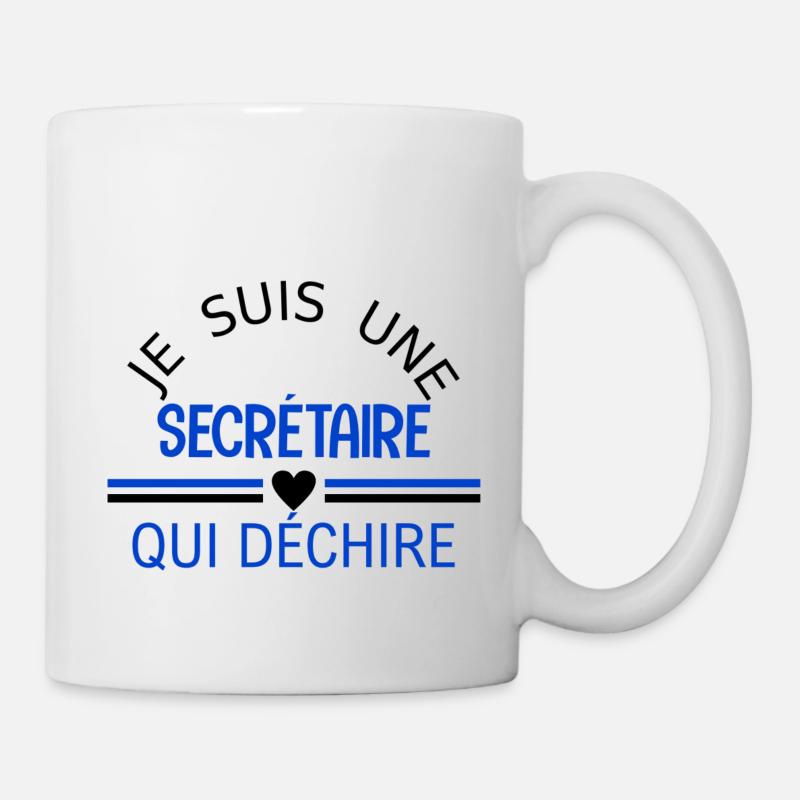 je suis une secrétaire qui déchire - Mug blanc - blanc