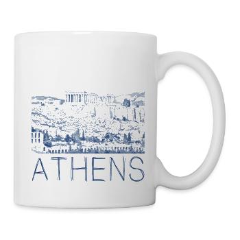dessin au stylo athènes - Mug blanc - blanc - Droite